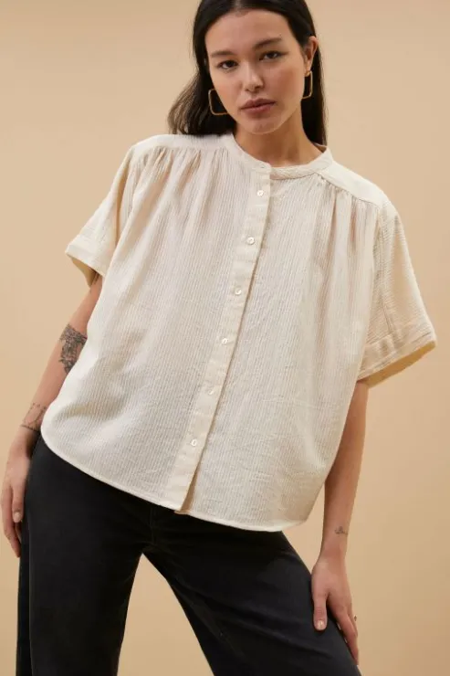 By bar alex rib blouse | off white* Chemisiers