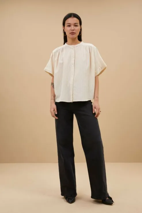 By bar alex rib blouse | off white* Chemisiers