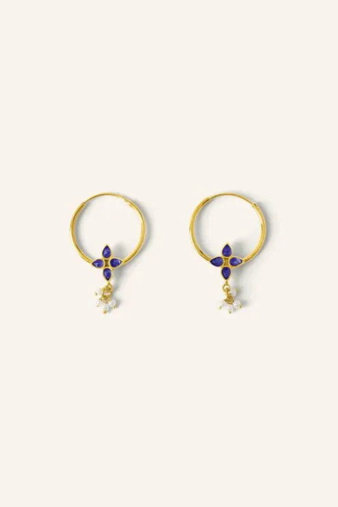 By bar asha earring | blue* Boucles D'oreilles