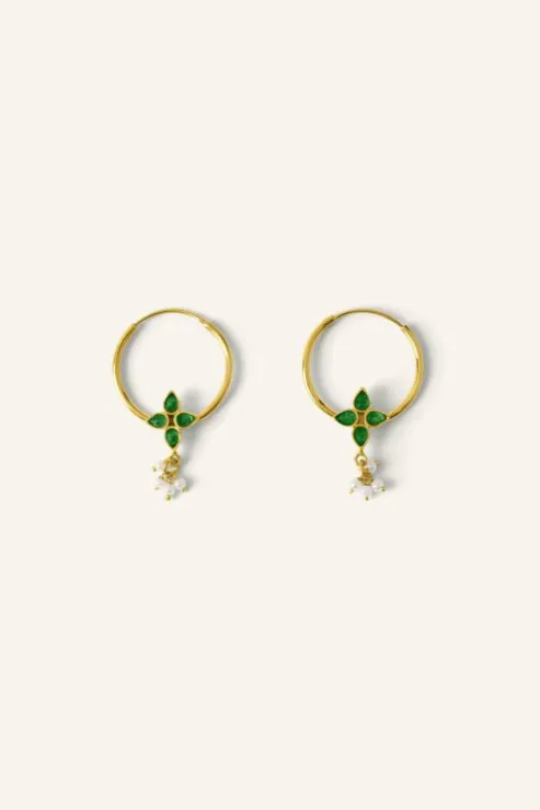 By bar asha earring | green* Boucles D'oreilles