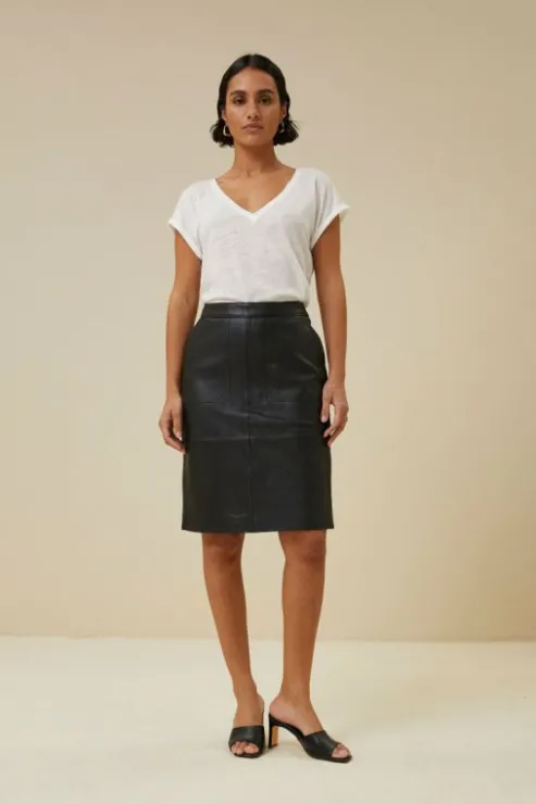 By bar basic leather skirt | black* Jupes