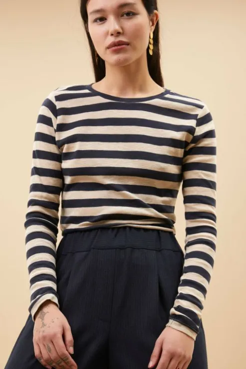 By bar basic ls big stripe top | midnight* Tops & T-shirts