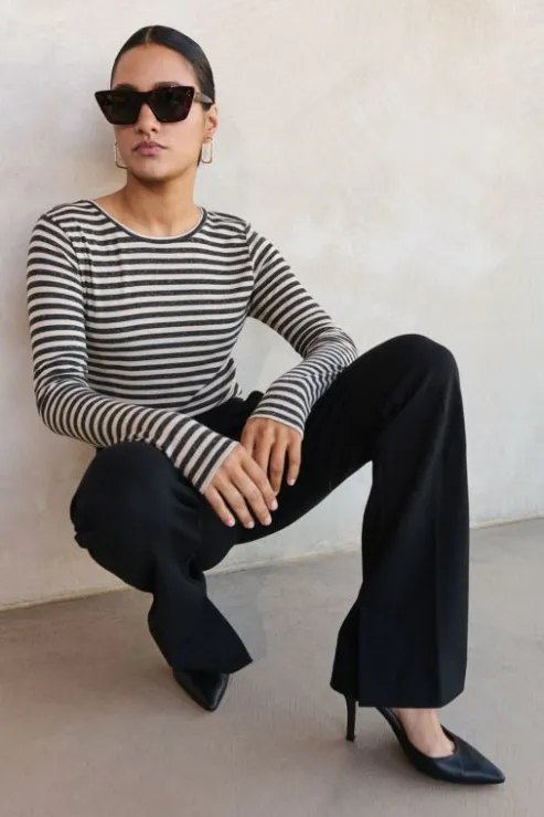 By bar basic ls stripe top | chalk* Tops & T-shirts