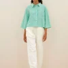 By bar bernie blouse | green seer stripe* Chemisiers