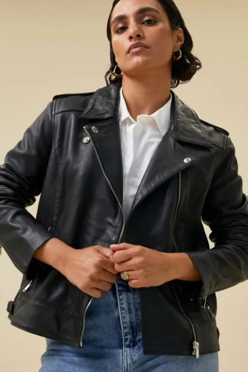 By bar biker jacket | black* Vestes