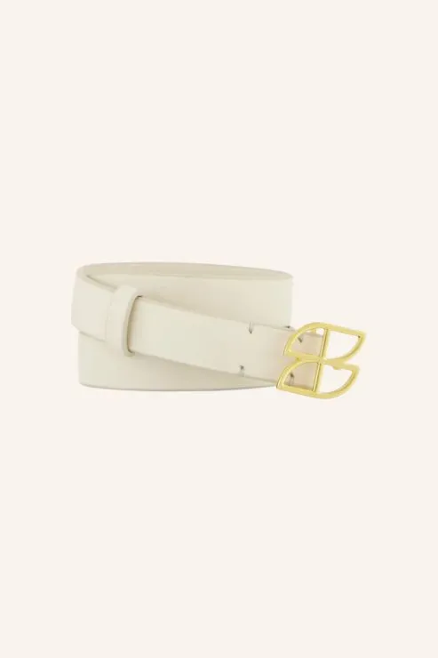 By bar buckle logo belt | pearl* Ceintures