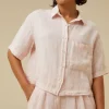 By bar cris linen blouse | cipria pink* Chemisiers