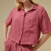 By bar cris linen blouse | raspberry* Chemisiers