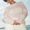 By bar gwen big stripe pullover | pink big stripe* Maillots