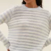 By bar gwen thin stripe pullover | blue thin stripe* Maillots