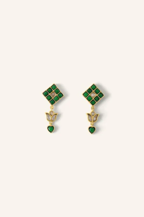 By bar gyan earring | green* Boucles D'oreilles