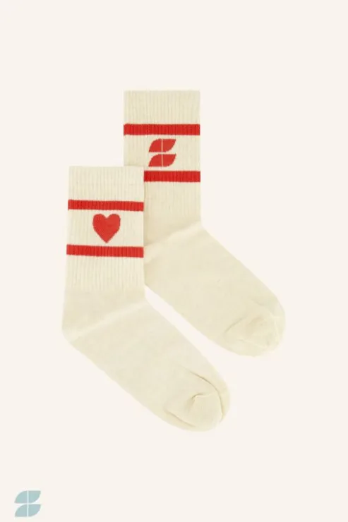 By bar heart socks | poppy red* Chaussettes