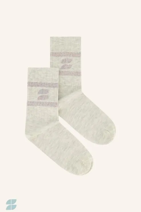 By bar logo sparkle socks | light grey melee* Chaussettes