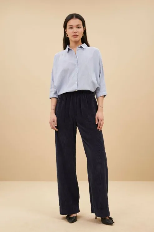 By bar mees cord pants | midnight* Pantalon