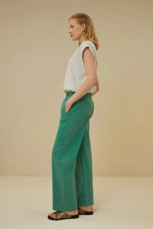 By bar mees twill pant | aloe vera* Pantalon