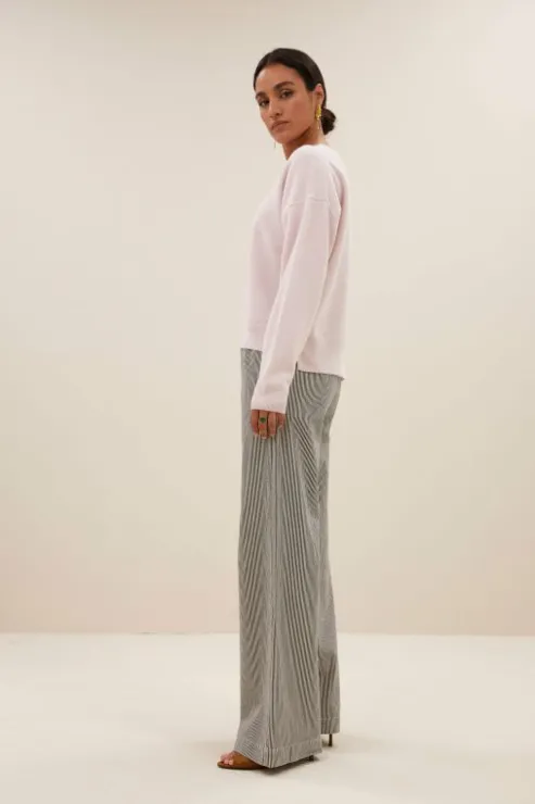 By bar neal stripe pants | black white stripe* Pantalon