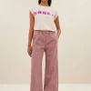 By bar neal stripe pants | cherry milky stripe* Pantalon