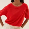 By bar neva slub top | poppy red* Tops & T-shirts