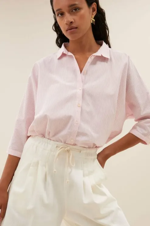 By bar norel pink pinstripe blouse | pink pin stripe* Chemisiers