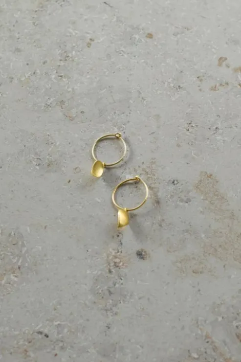 By bar PD leave hoop earring | gold* Boucles D'oreilles