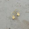 By bar PD maria round earring | gold* Boucles D'oreilles