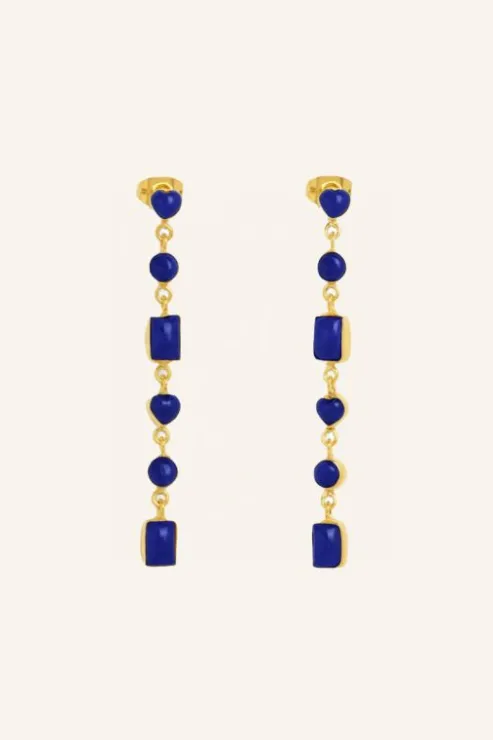 By bar pd nolan earring | blue* Boucles D'oreilles