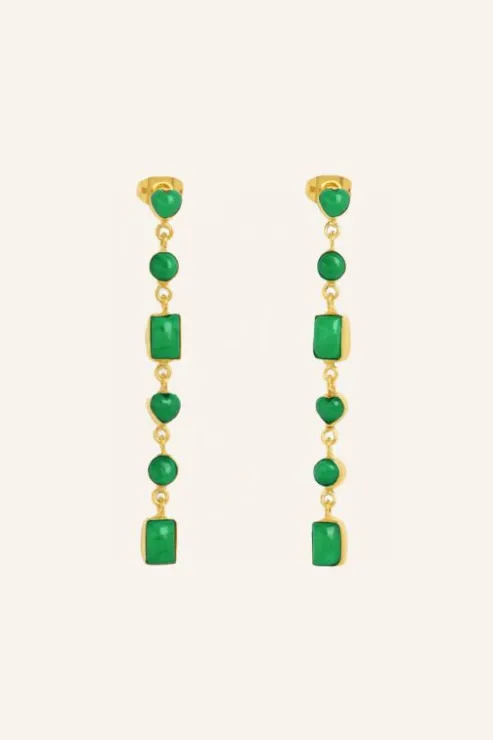 By bar pd nolan earring | emerald* Boucles D'oreilles