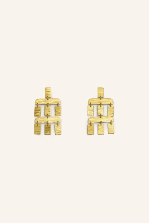 By bar puck double earring | gold* Boucles D'oreilles | Bijoux