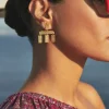 By bar puck single earring | gold* Bijoux | Boucles D'oreilles