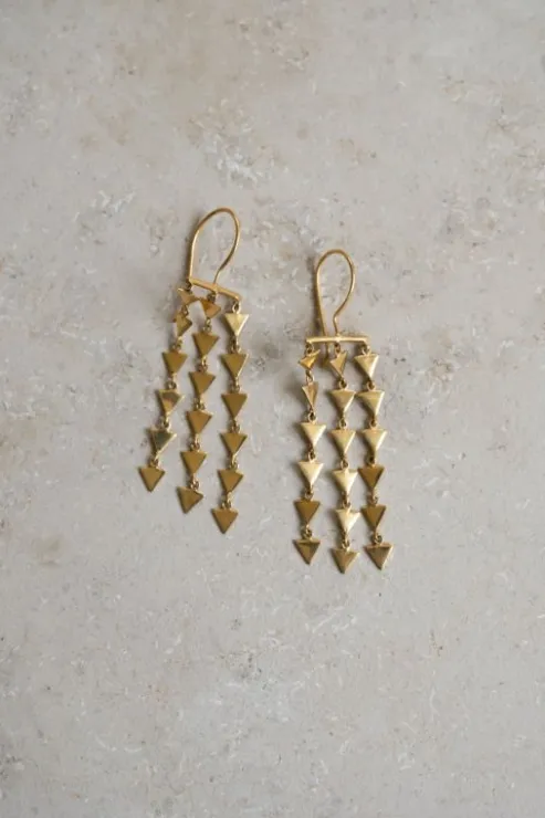 By bar rainbow earring | gold* Boucles D'oreilles | Bijoux