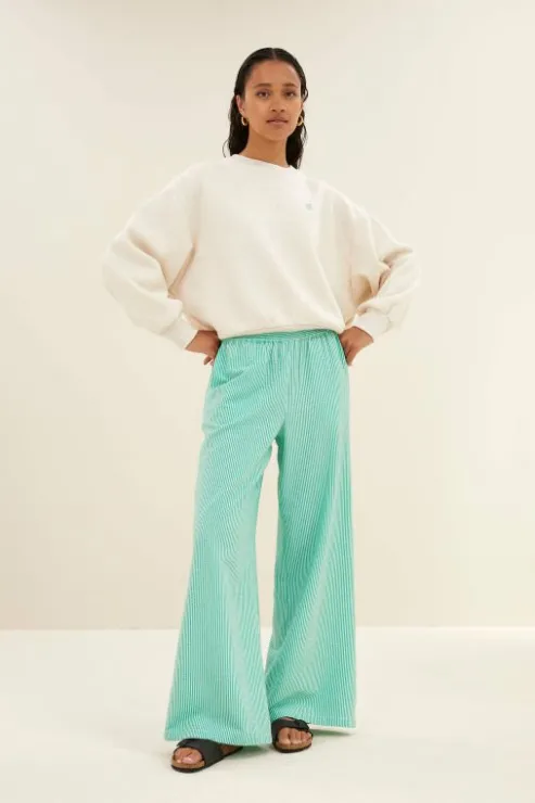 By bar randy green stripe pants | green seer stripe* Pantalon