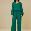 By bar robyn satin stripe pant | evergreen* Pantalon