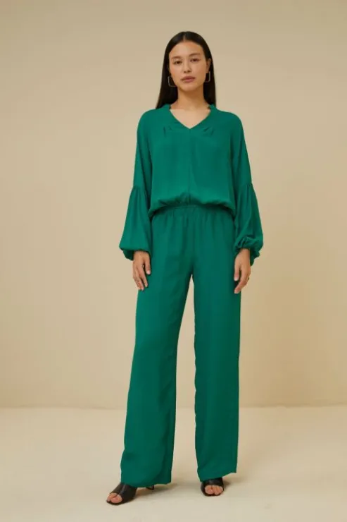 By bar robyn satin stripe pant | evergreen* Pantalon