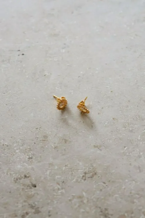 By bar ruby stud earring | gold* Boucles D'oreilles | Bijoux