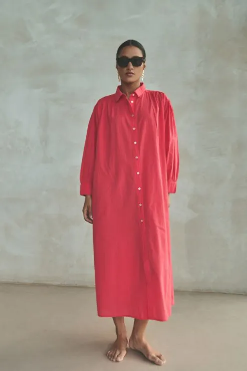 By bar shirt dress | poppy red* Robes