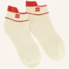 By bar short logo socks | poppy red* Chaussettes