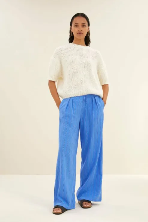 By bar uma stripe pants | vivid blue stripe* Pantalon