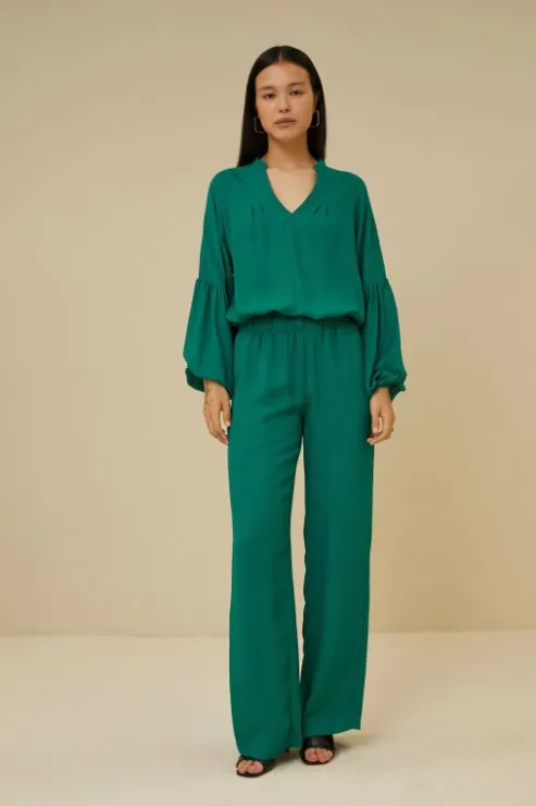 By bar vienna satin stripe blouse | evergreen* Chemisiers