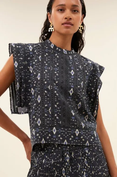 By bar xena midnight ikat blouse | midnight ikat* Chemisiers