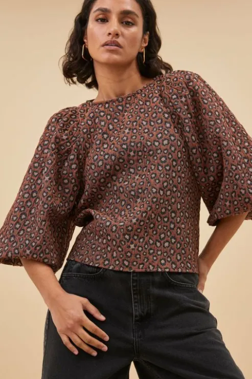 By bar zasu jacquard blouse | brown panter print* Chemisiers